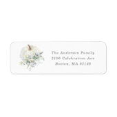 Floral pompoen retouradres label (Voorkant)