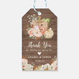 Floral pompoen rustiek hout Herfst Baby shower Cadeaulabel