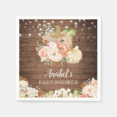 Floral pompoen rustiek hout Herfst Baby shower Servet (Voorkant)