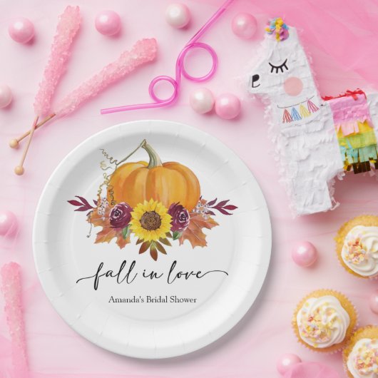 Floral pompoen Vrijgezellenfeest papier Borden Papieren Bordje (Feest)