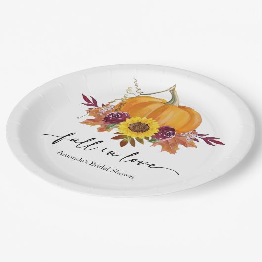 Floral pompoen Vrijgezellenfeest papier Borden Papieren Bordje (Gekanteld)