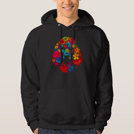 Floral Poodle Dog Hoodie (Voorkant)
