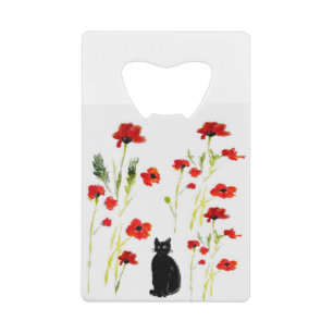 Floral Poppy Cute Creditkaart Flessenopener