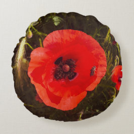 Floral Poppy Dream – Botanical Fantasy Wildflowers Rond Kussen