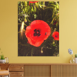 Floral Poppy Dreamer – Botanical Fantasy Art  Canvas Afdruk