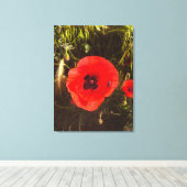 Floral Poppy Dreamer – Botanical Fantasy Art  Canvas Afdruk (Insitu (Houten vloer))