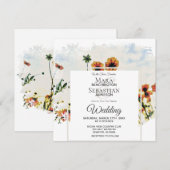 *~* Floral Poppy Field Painting AR9 uitnodiging (Voorkant / Achterkant)