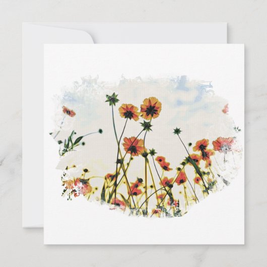 *~* Floral Poppy Field Painting AR9 uitnodiging (Achterkant)