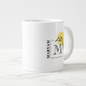 Floral Poppy Serenity Coffee Mok | Line Art | Eid (Voorkant rechts)