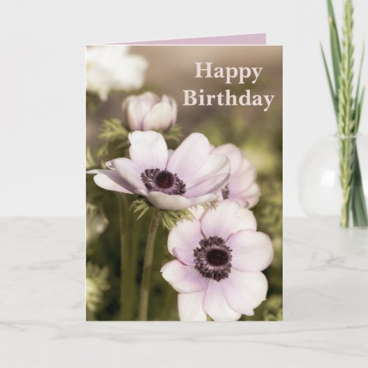 Floral Poppy Verjaardag Kaart (Voorkant)