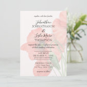 Floral Poppy Wedding Aankondiging Kaart V2 (Staand voorkant)