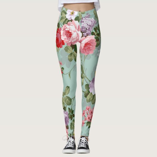 Floral Popular Leggings (Voorkant)