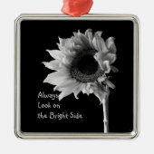 Floral-portret 'Kijk altijd naar de heldere kant' Metalen Ornament (Voorkant)