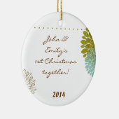 Floral Posey Flower Personalized Name Ornament (Rechts)