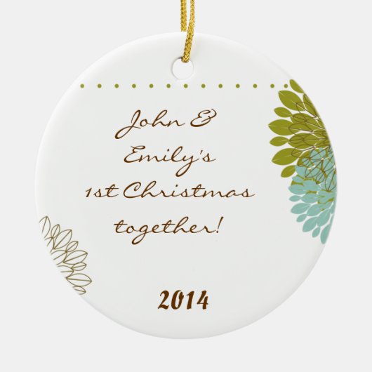 Floral Posey Flower Personalized Name Ornament (Voorkant)