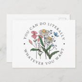 Floral Positive Affirmation Gezegde - Epowerment Briefkaart (Voorkant / Achterkant)