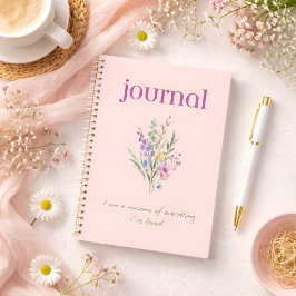 Floral positive affirmation notebook notitieboek
