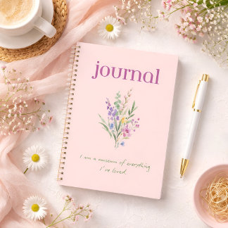 Floral positive affirmation notebook notitieboek