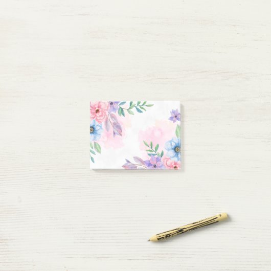 Floral Post-it-Notes Post-it® Notes (Op bureau)
