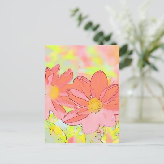 Floral Postcard Briefkaart (Staand voorkant)