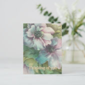 Floral Postcard Thinking Of You Briefkaart (Staand voorkant)