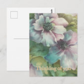 Floral Postcard Thinking Of You Briefkaart (Voorkant / Achterkant)