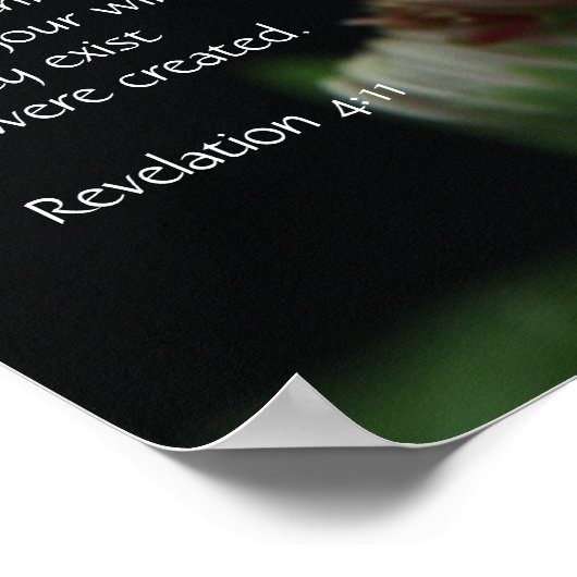 Floral Poster met Bijbelvers (revisie 4:11) (Hoek)