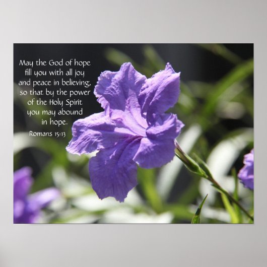 Floral Poster met Bijbelversum over hoop en geloof (Voorkant)