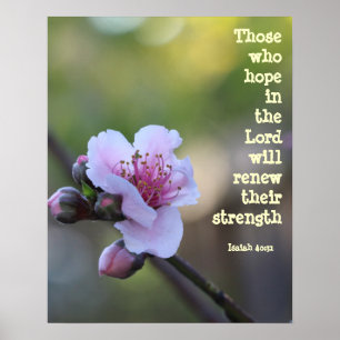 Floral Poster w Verse uit Isaiah 40:31