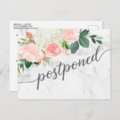 Floral Postponed Wedding Announcement Briefkaart (Voorkant / Achterkant)
