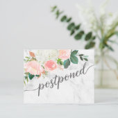 Floral Postponed Wedding Announcement Briefkaart (Staand voorkant)