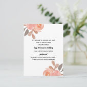 Floral Postponed Wedding Briefkaart (Staand voorkant)