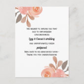Floral Postponed Wedding Briefkaart (Voorkant)