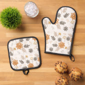 Floral potholder/bloemenkookhandschoen ovenwant & pannenlap set (Top down)