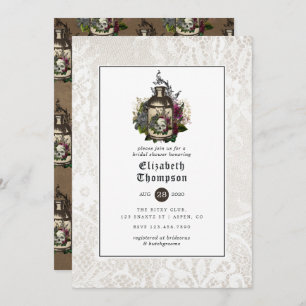 Floral Potion Bottle and Lace Gothic Vrijgezellenf Kaart