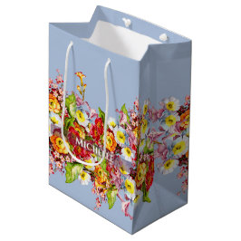  Floral Powder Blue Spring Primroses Cute Medium Cadeauzakje