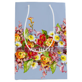  Floral Powder Blue Spring Primroses Cute Medium Cadeauzakje