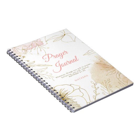 Floral Prayer Journal, met als illustratie roze en Notitieboek (Rechterzijde)