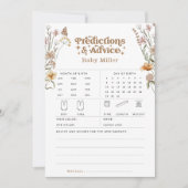 Floral Predictions & Advies Baby shower Game Kaart (Voorkant)