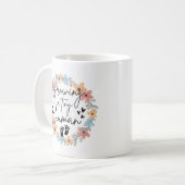 Floral Pregnancy Mug, Growing A Tiny Human Koffiemok (Voorkant links)