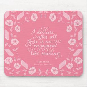 Floral Pride & Prejudice Jane Austen Bookish Quote Muismat