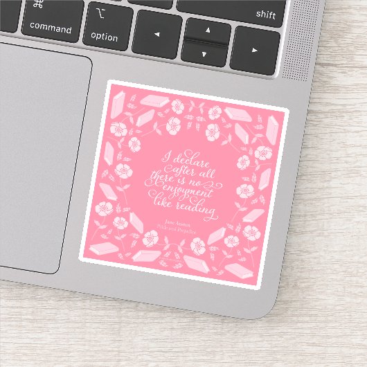 Floral Pride & Prejudice Jane Austen Bookish Quote Sticker (Detail)