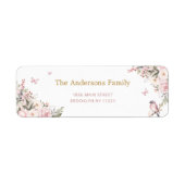 Floral Prince Carriage Baby shower Retouradres Etiket (Voorkant)