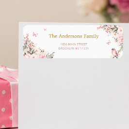 Floral Prince Carriage Baby shower Retouradres Etiket