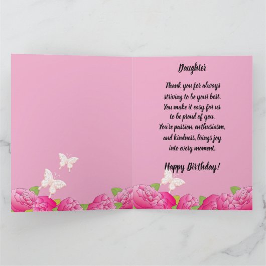 Floral Princess Afro-Amerikaanse dochter verjaarda Kaart (Binnen)