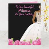 Floral Princess Afro-Amerikaanse dochter verjaarda Kaart (Gele Bloem)