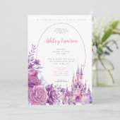 Floral Princess Baby shower Invitation Kaart (Staand voorkant)