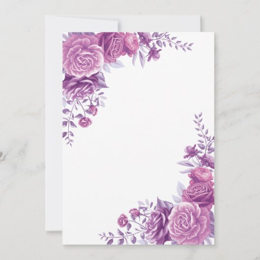 Floral Princess Baby shower Invitation Kaart (Achterkant)