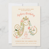 Floral Princess Birthday Foto Kaart (Voorkant)