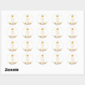 Floral Princess Birthday Party Ronde Sticker (Vel)